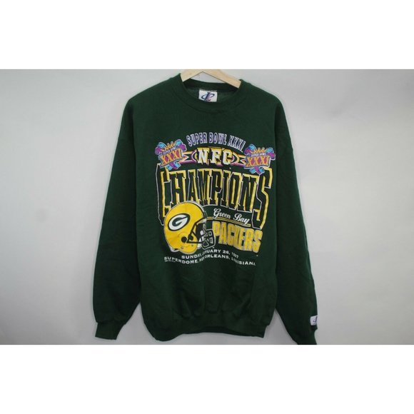 Vintage Logo Athletic Green Bay Packers NFC Super Bowl Sweatshirt - Picture 1 of 9